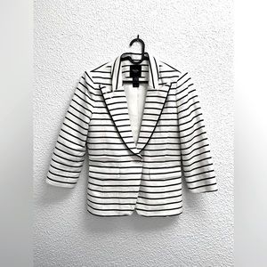 Smythe classic black and white linen blend blazer